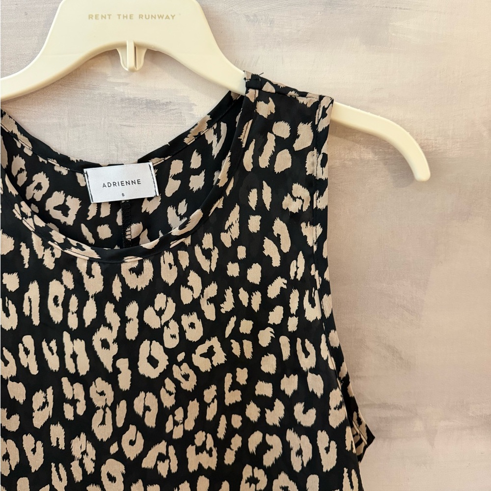 Black and Bronze Animal Print Sleeveless Tank Women’s Small - Picture 3 of 5